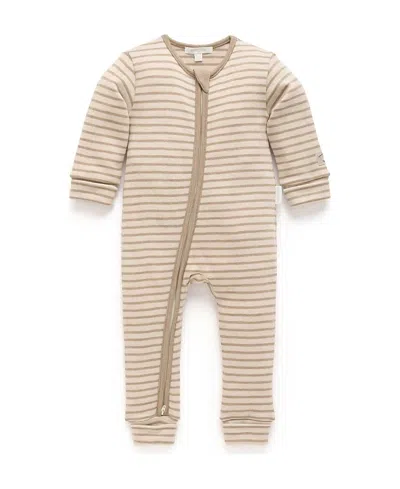 Purebaby Unisex Merino Coverall - Baby In Brown