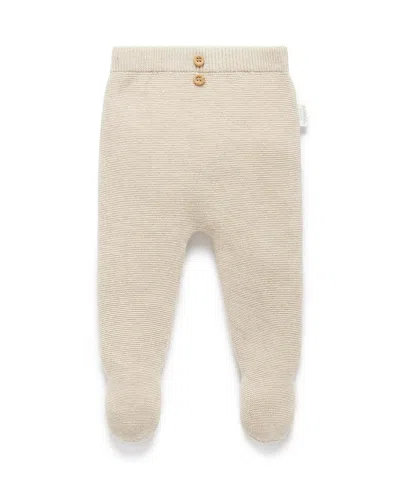 Purebaby Unisex Textured Knit Legging - Baby In White
