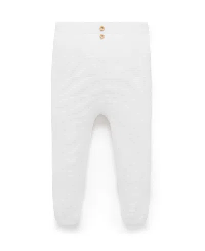 Purebaby Unisex Textured Knit Legging - Baby In White