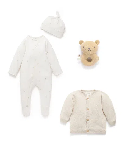 Purebaby Unisex Zip Footie & Cardigan Gift Set - Baby