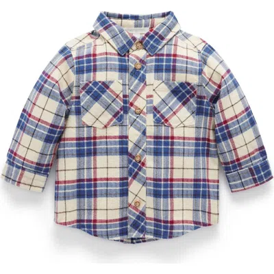 Purebaby Woodland Check Shirt In Blue