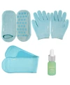 Purecode Moisturizing Gel Collection With Argan Oil, Gloves S-m, Socks 6-9 In Aqua