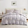 Puredown All Season Silk Covered White Goose Down Comforter In Purple