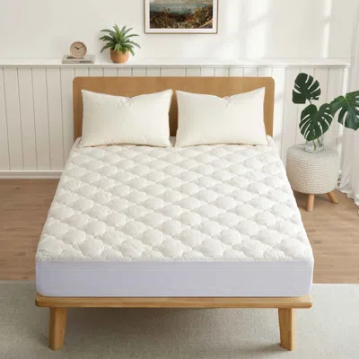 Puredown Down Alternative Mattress Pad With Organic Fabric In Neutral