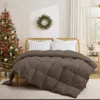 Puredown Made In Germany All Season Organic Cotton Down & Feather Comforter In Brown