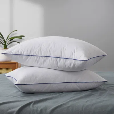 Puredown Plush 100% Polyester Pillow With 100% Goose Feather Filling In White