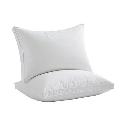 Puredown Plush-firm Goose Down & Feather Pillow In White