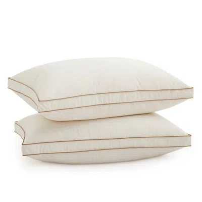 Puredown Support-fill Goose Down & Feather Pillow In White