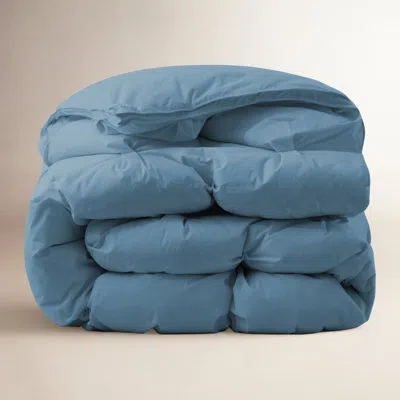 Puredown Winter Goose Down Comforter With 300 Tc Organic Cotton Fabric In Navy