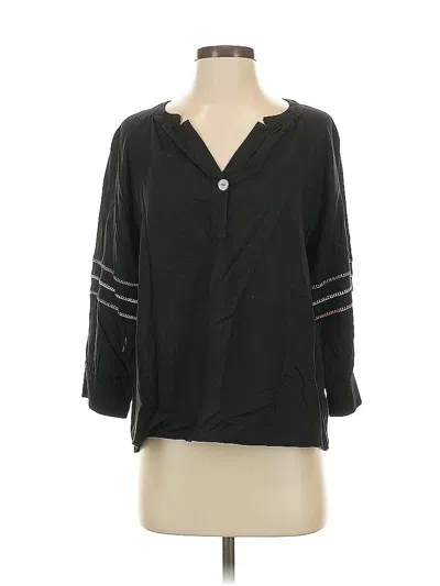 Pre-owned Purejill 3/4 Sleeve Blouse In Black