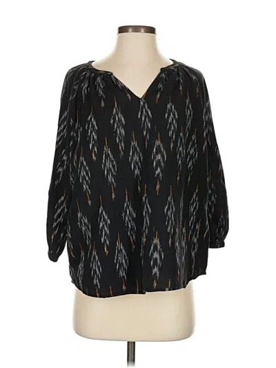 Pre-owned Purejill 3/4 Sleeve Blouse In Black