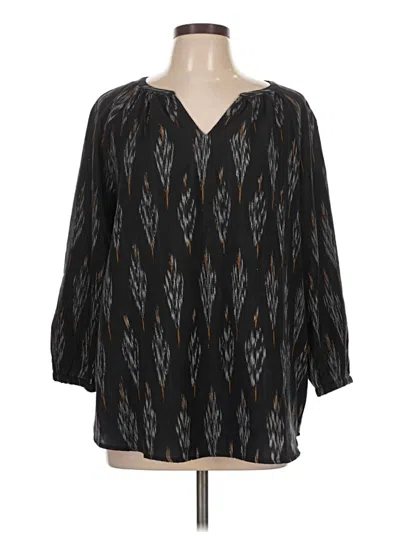 Pre-owned Purejill 3/4 Sleeve Blouse In Black