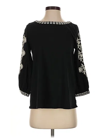 Pre-owned Purejill 3/4 Sleeve Blouse In Black