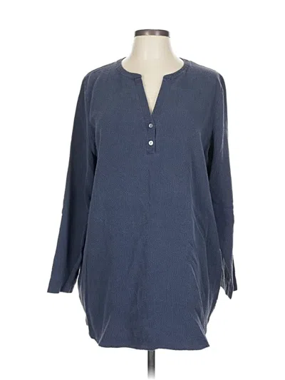 Pre-owned Purejill 3/4 Sleeve Blouse In Blue