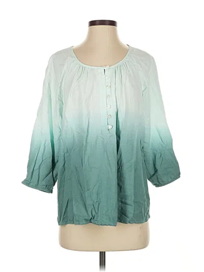 Pre-owned Purejill 3/4 Sleeve Blouse In Blue
