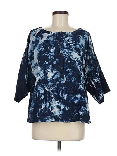 Pre-owned Purejill 3/4 Sleeve Blouse In Blue