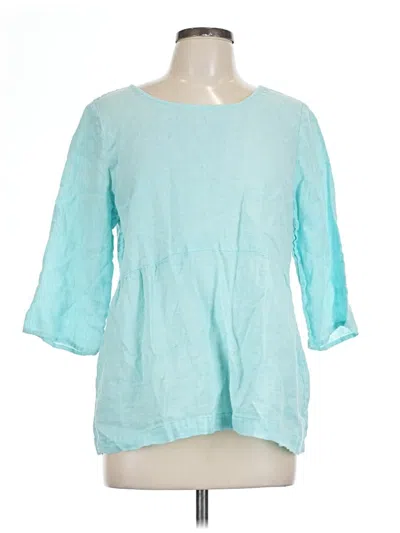 Pre-owned Purejill 3/4 Sleeve Blouse In Blue