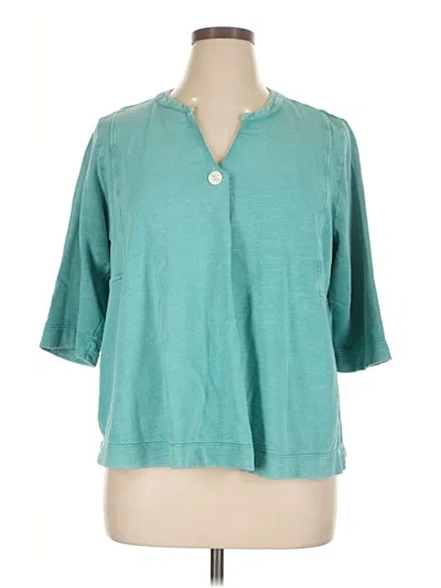 Pre-owned Purejill 3/4 Sleeve Blouse In Blue