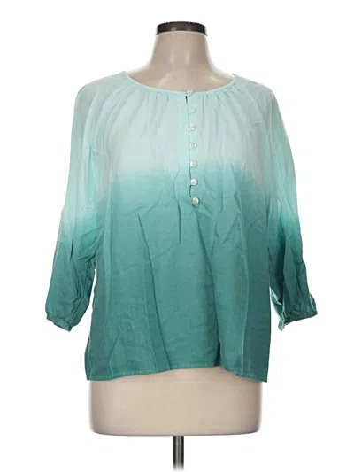 Pre-owned Purejill 3/4 Sleeve Blouse In Blue