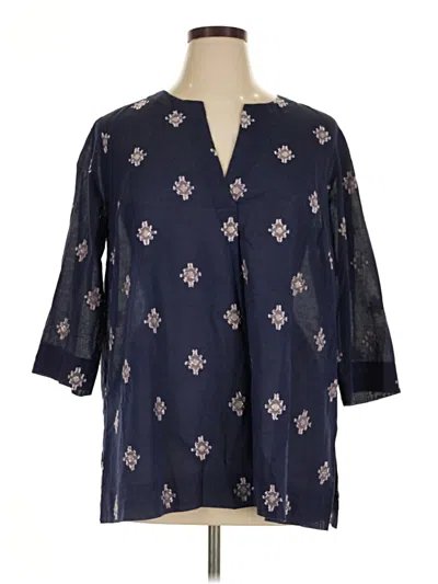 Purejill 3/4 Sleeve Blouse In Blue