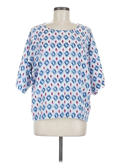 Pre-owned Purejill 3/4 Sleeve Blouse In Blue