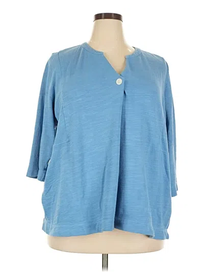 Pre-owned Purejill 3/4 Sleeve Blouse In Blue