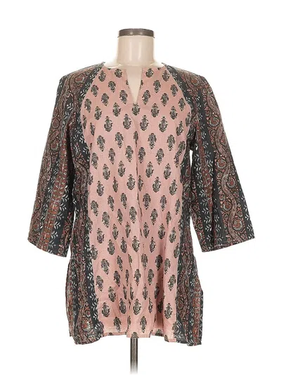 Pre-owned Purejill 3/4 Sleeve Blouse In Brown