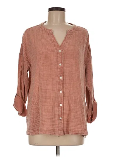 Pre-owned Purejill 3/4 Sleeve Blouse In Brown