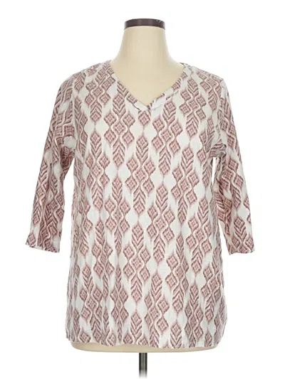 Pre-owned Purejill 3/4 Sleeve Blouse In Burgundy