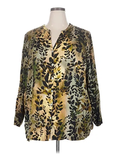 Pre-owned Purejill 3/4 Sleeve Blouse In Gold
