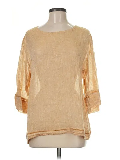Pre-owned Purejill 3/4 Sleeve Blouse In Gold