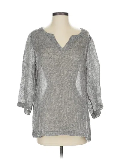 Pre-owned Purejill 3/4 Sleeve Blouse In Gray
