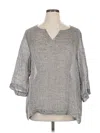 Purejill 3/4 Sleeve Blouse In Gray