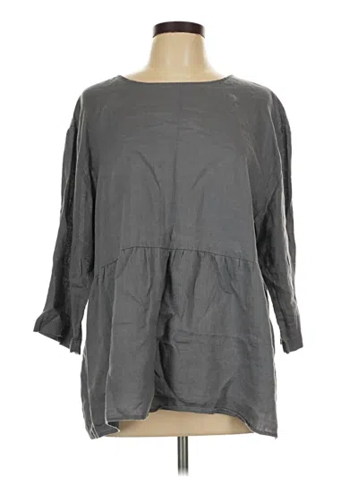 Pre-owned Purejill 3/4 Sleeve Blouse In Gray