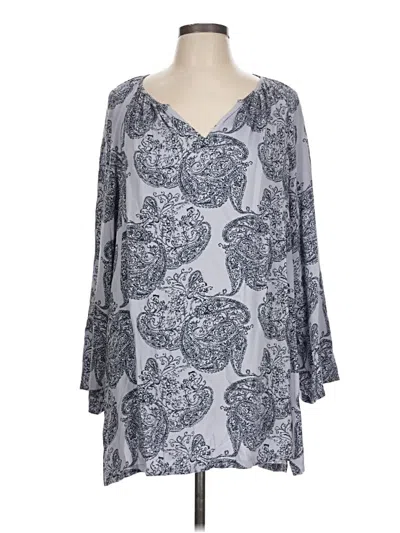 Pre-owned Purejill 3/4 Sleeve Blouse In Gray