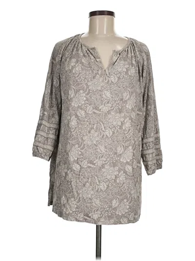 Pre-owned Purejill 3/4 Sleeve Blouse In Gray