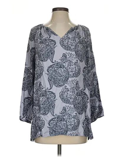Pre-owned Purejill 3/4 Sleeve Blouse In Gray
