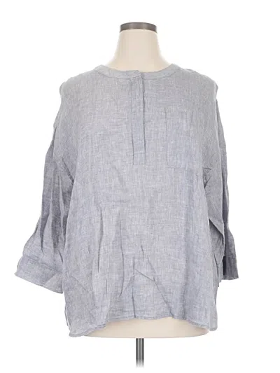 Pre-owned Purejill 3/4 Sleeve Blouse In Gray