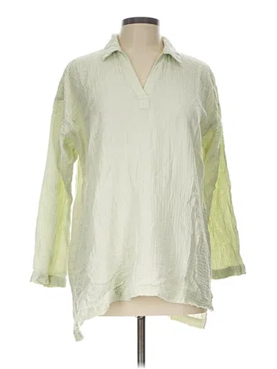 Pre-owned Purejill 3/4 Sleeve Blouse In Green