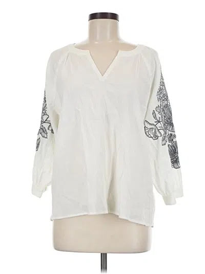 Pre-owned Purejill 3/4 Sleeve Blouse In Ivory