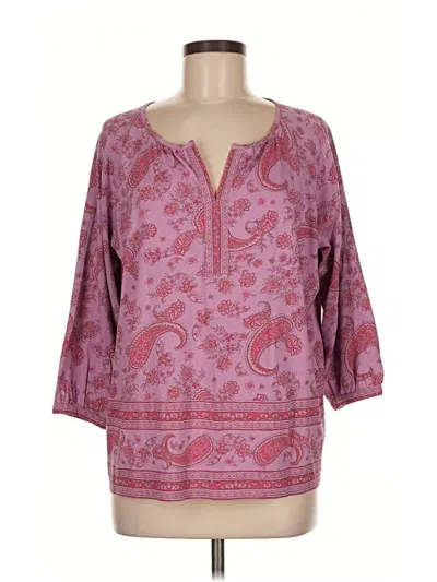 Pre-owned Purejill 3/4 Sleeve Blouse In Pink