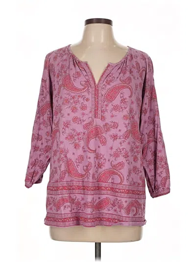 Pre-owned Purejill 3/4 Sleeve Blouse In Pink