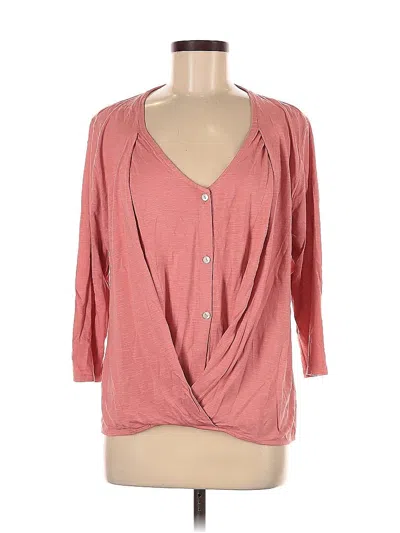 Pre-owned Purejill 3/4 Sleeve Blouse In Pink