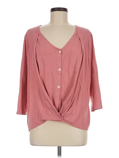 Pre-owned Purejill 3/4 Sleeve Blouse In Pink