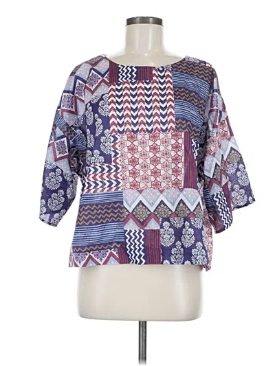 Pre-owned Purejill 3/4 Sleeve Blouse In Purple