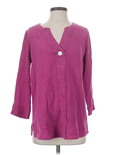 Pre-owned Purejill 3/4 Sleeve Blouse In Purple
