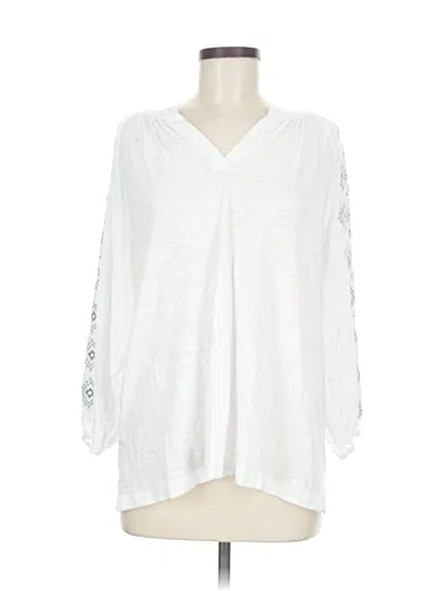 Pre-owned Purejill 3/4 Sleeve Blouse In White