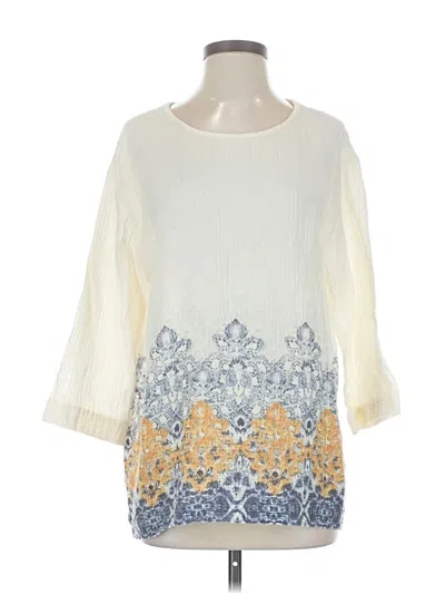 Pre-owned Purejill 3/4 Sleeve Blouse In White