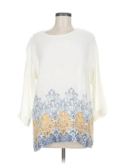 Pre-owned Purejill 3/4 Sleeve Blouse In White