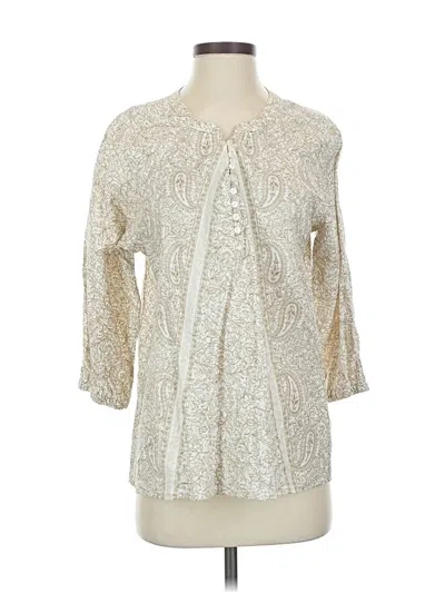 Pre-owned Purejill 3/4 Sleeve Blouse In White